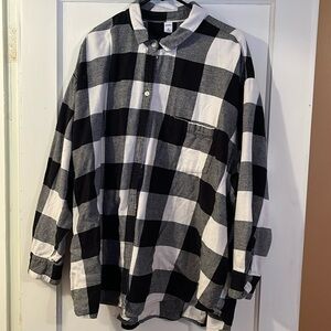 Black and white check flannel